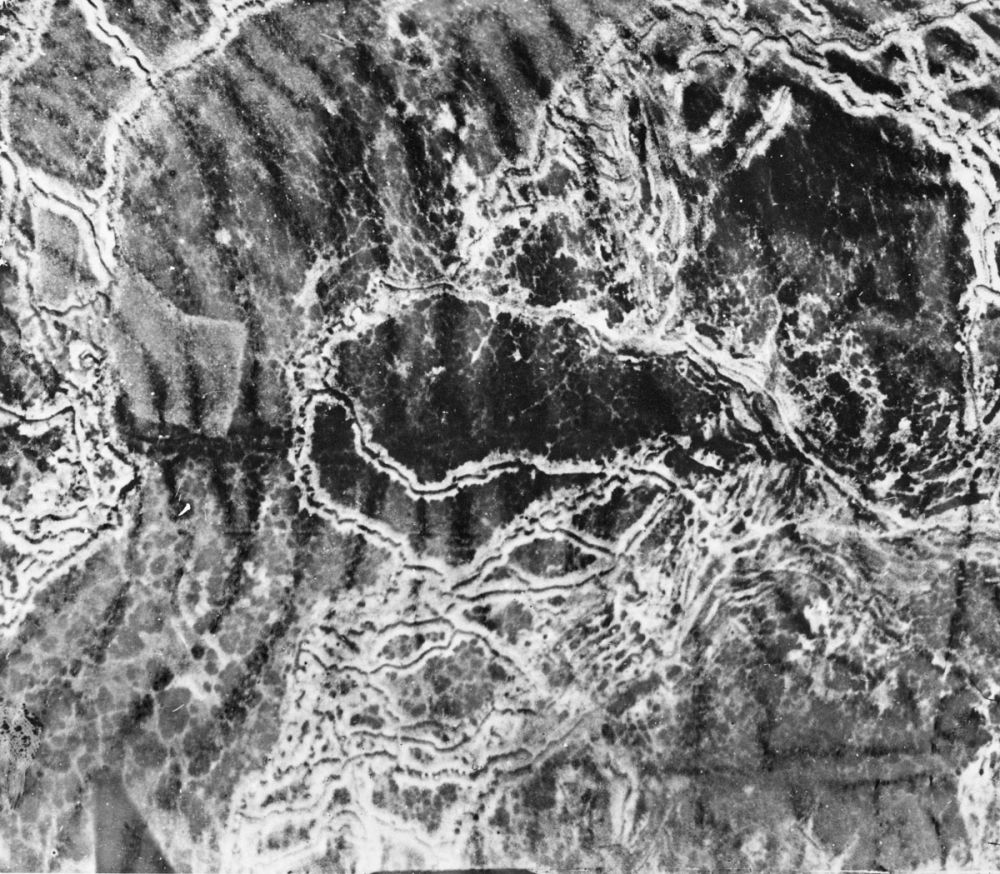An aerial view showing trenches at Lone Pine, Johnston's Jolly, the Pimple and Daisy Patch, June 1915.